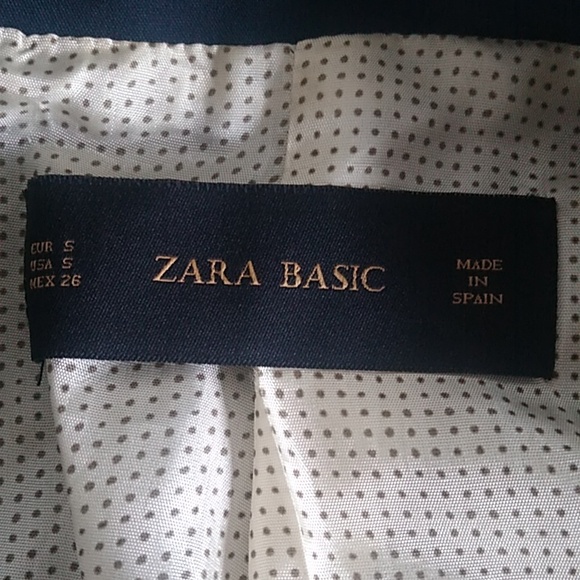 Zara Basic Womens Navy Blue Blazer size Small Single Button like new - Picture 7 of 14